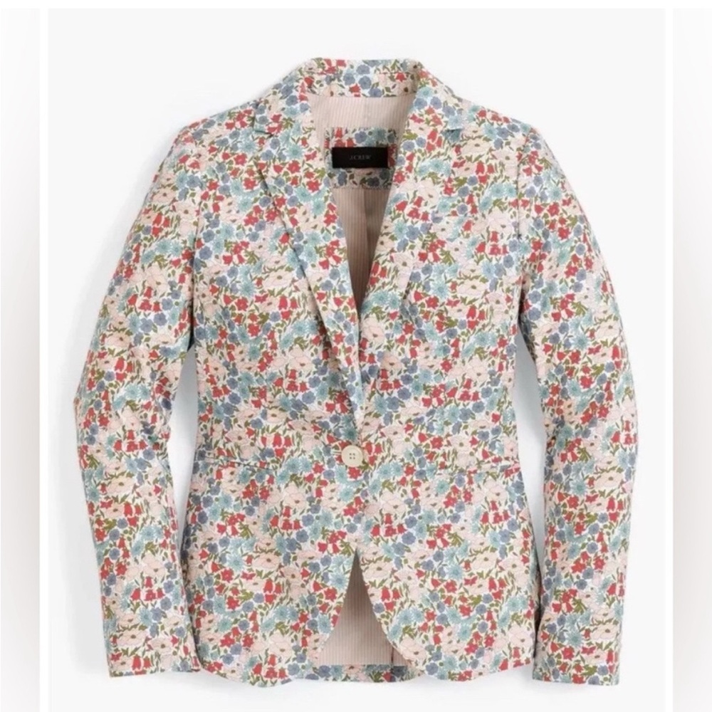 J. Crew Liberty Fabric Campbell Poppy & Daisy Floral Blazer Jacket Womens 2 - Picture 2 of 8